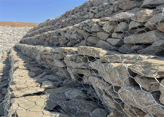 50-1200 г/м2 Габионные коробки с шестиугольной сеткой из двойной ткани